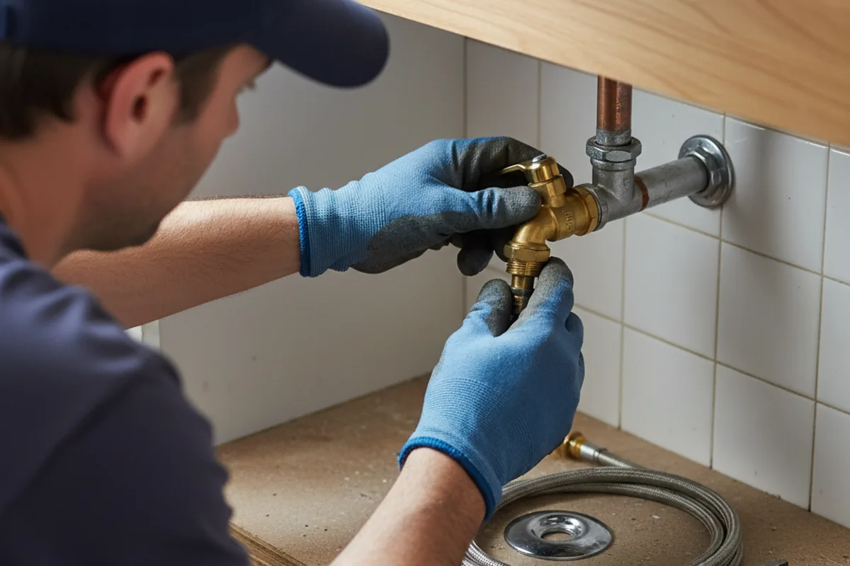 Shutoff valve and fitting work during Well Pump Repair in Valencia